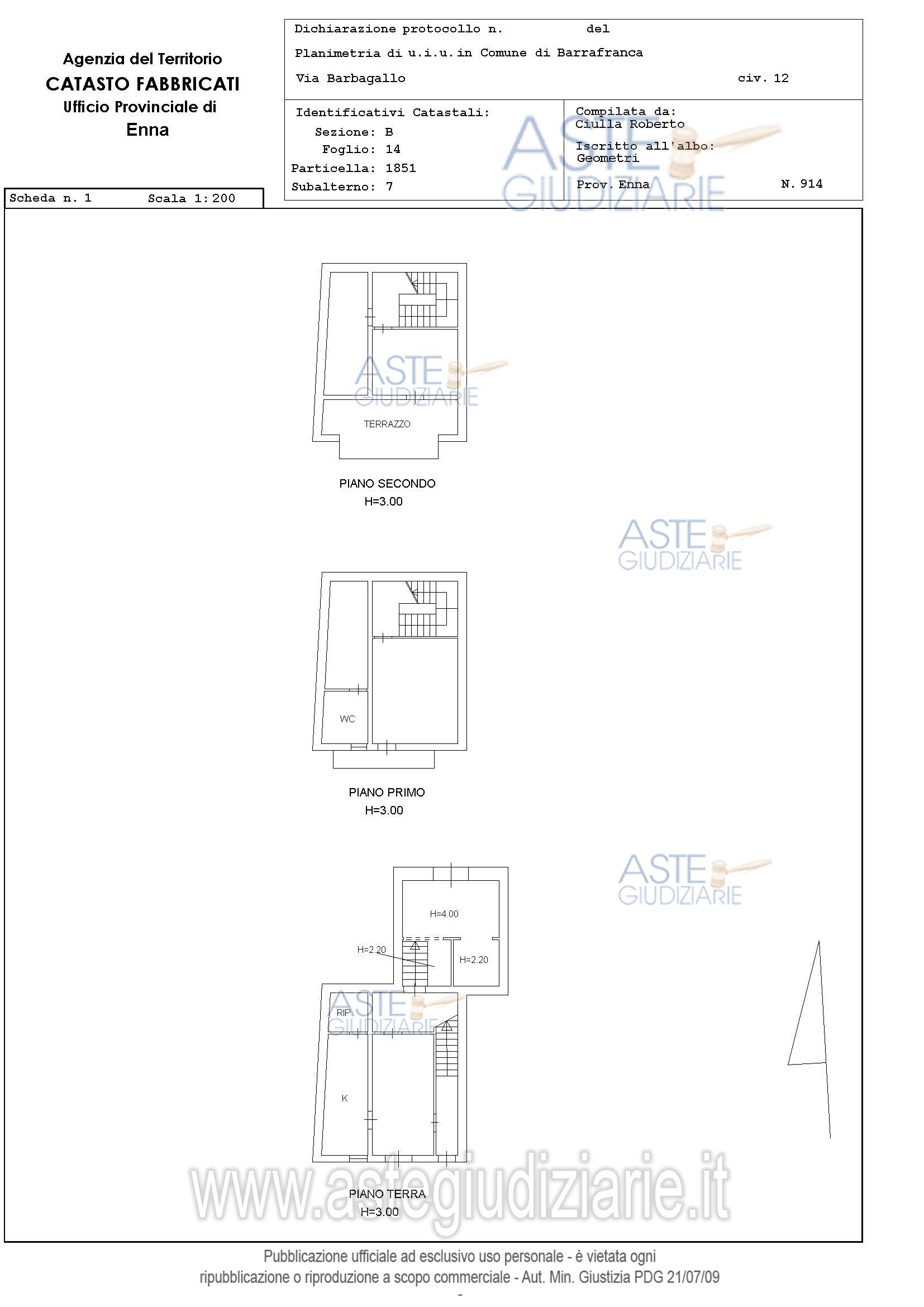 Planimetria del bene