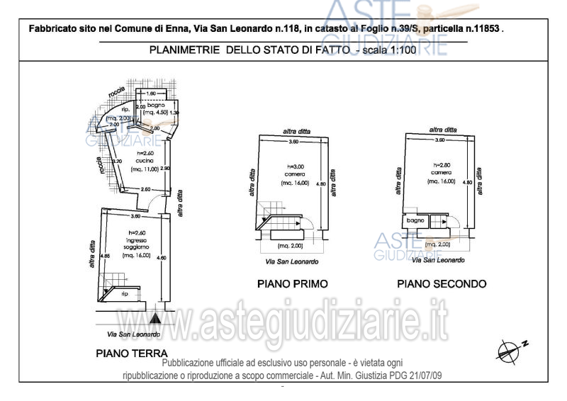 Planimetria del bene