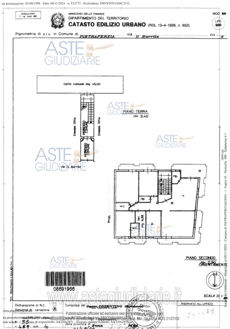 Planimetria del bene