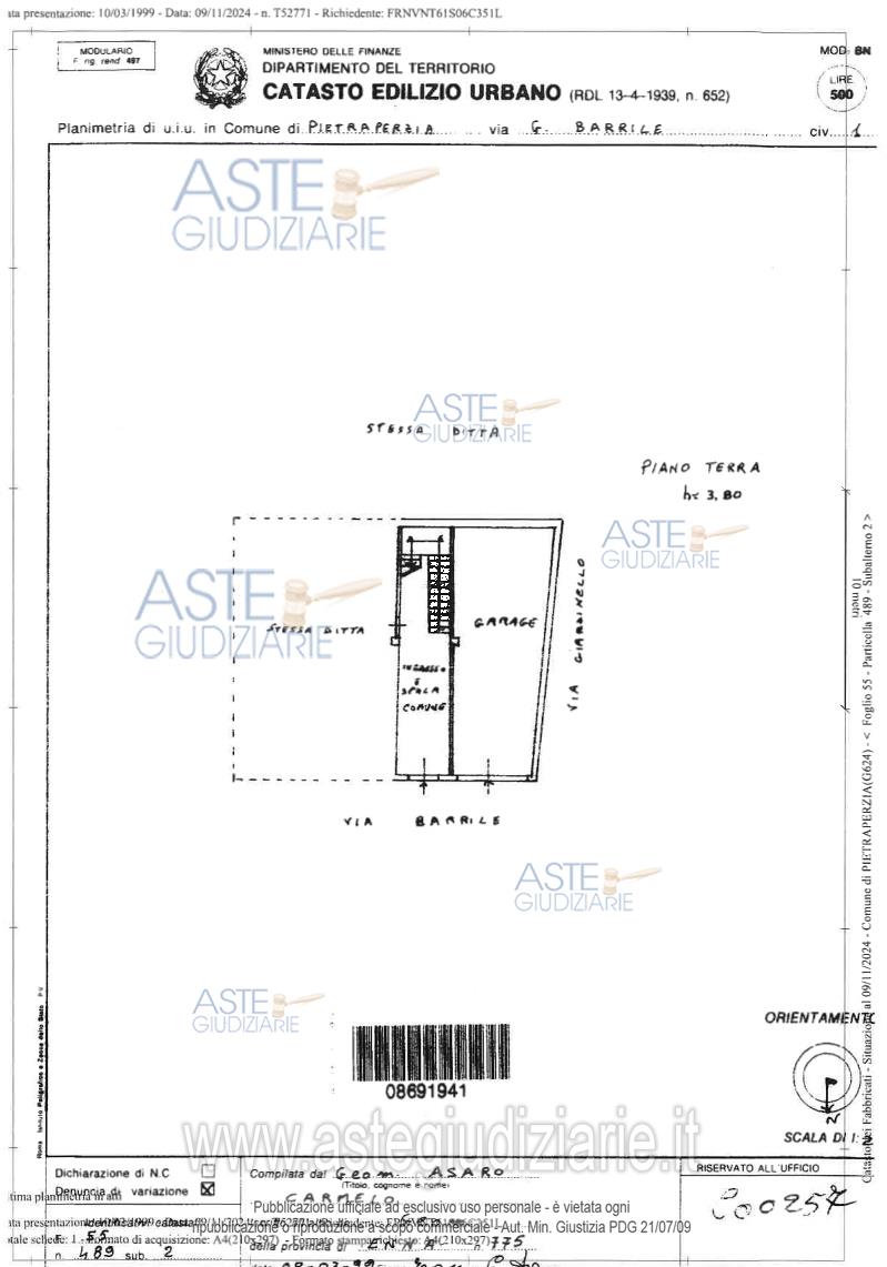 Planimetria del bene