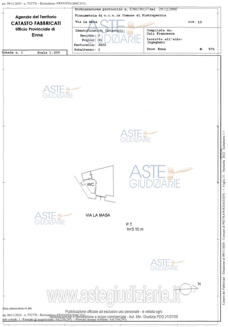 Planimetria del bene