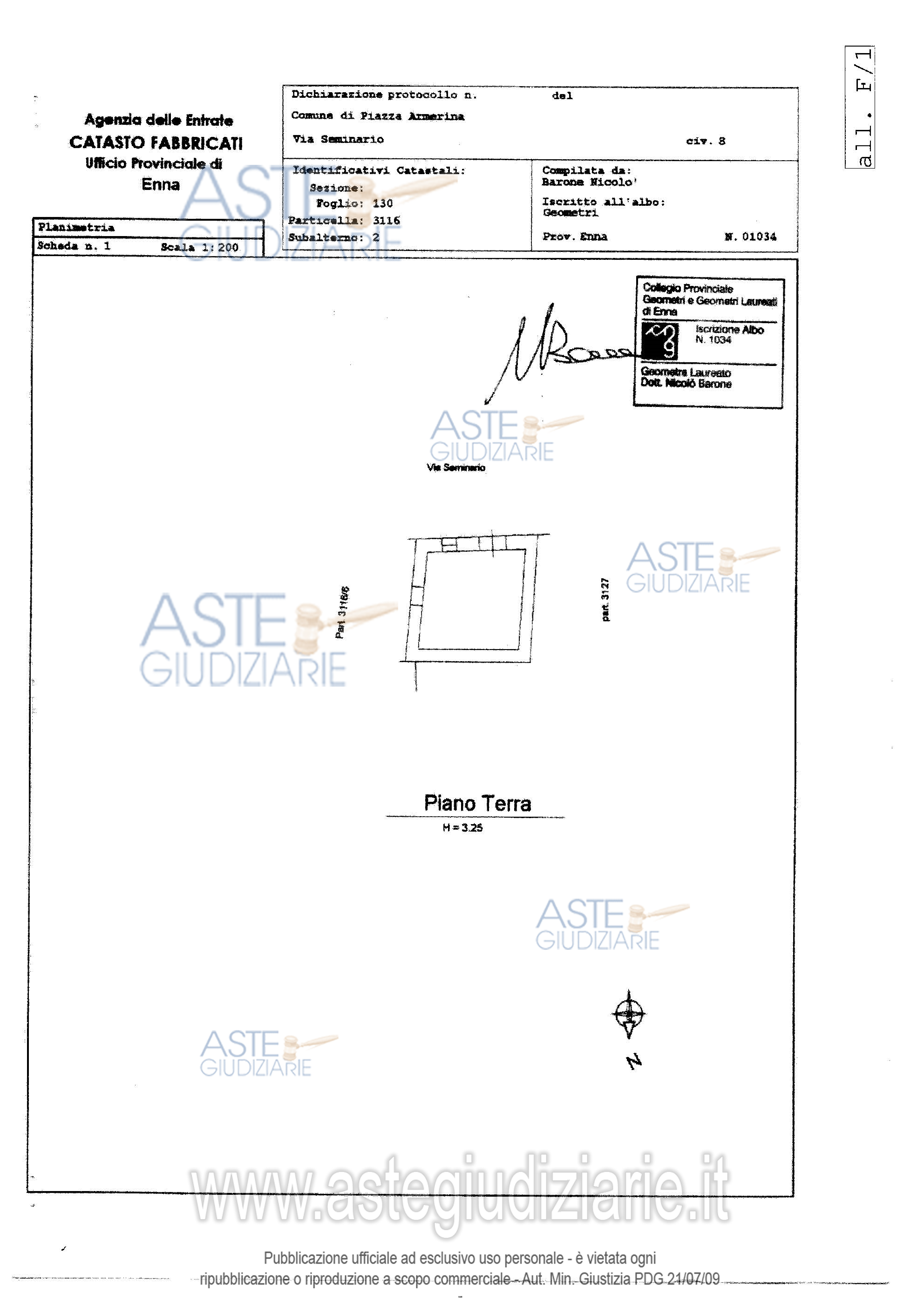 Planimetria del bene