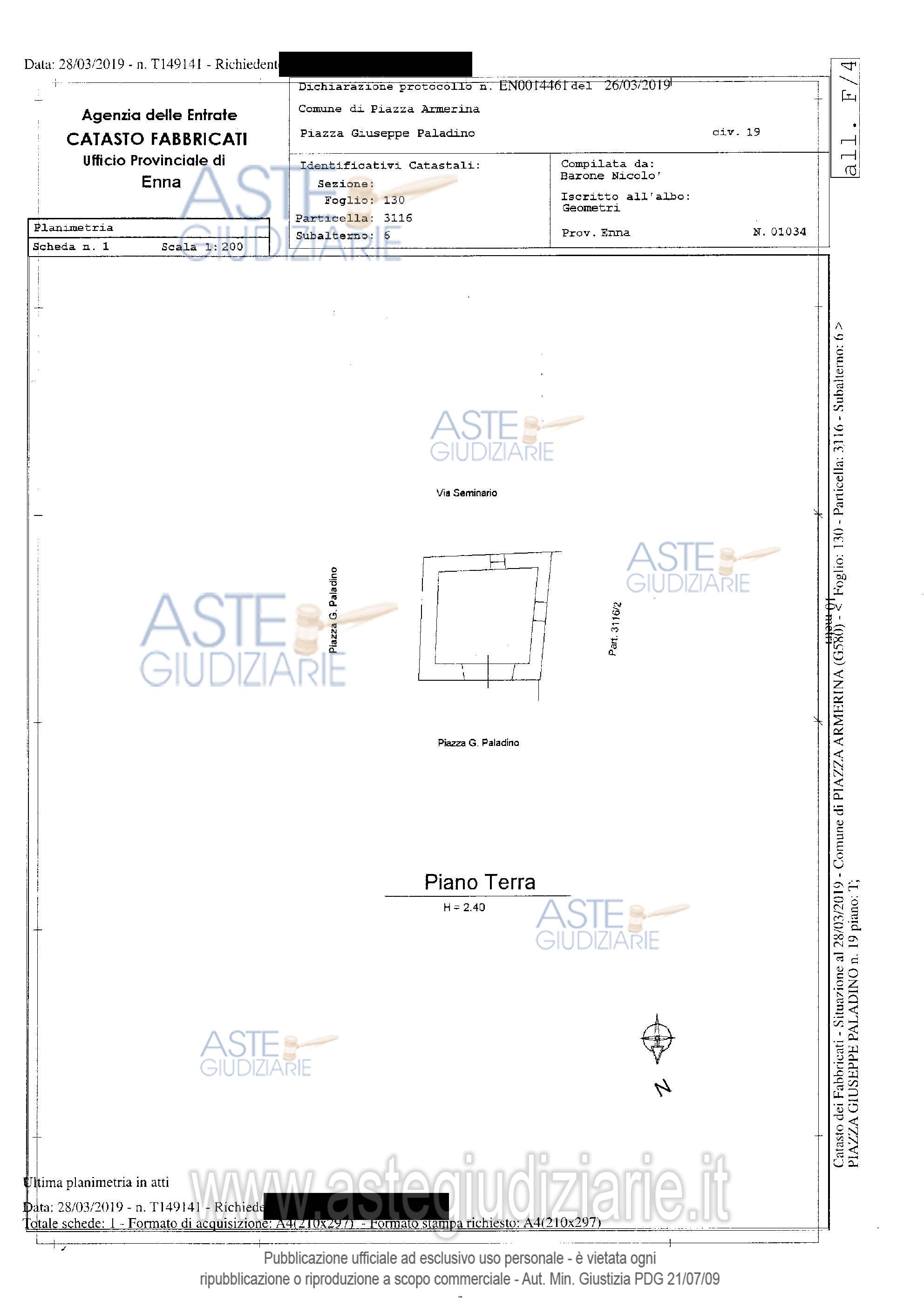 Planimetria del bene