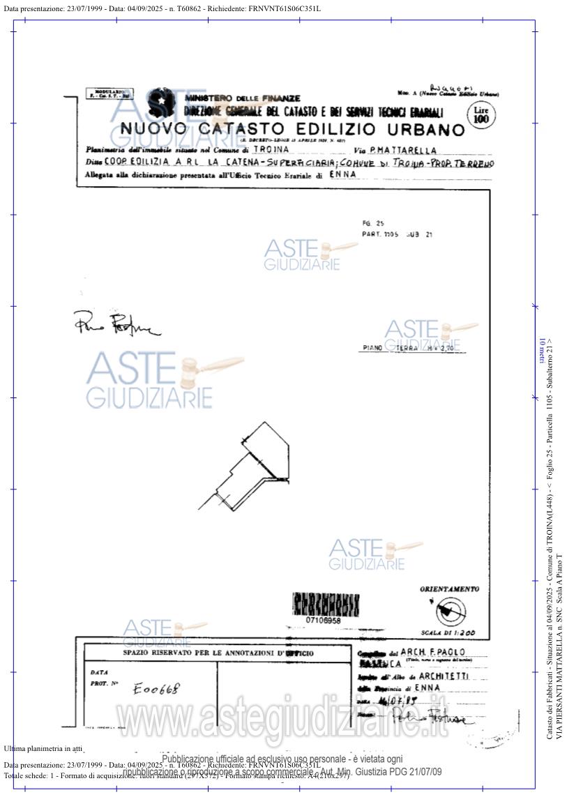 Planimetria del bene