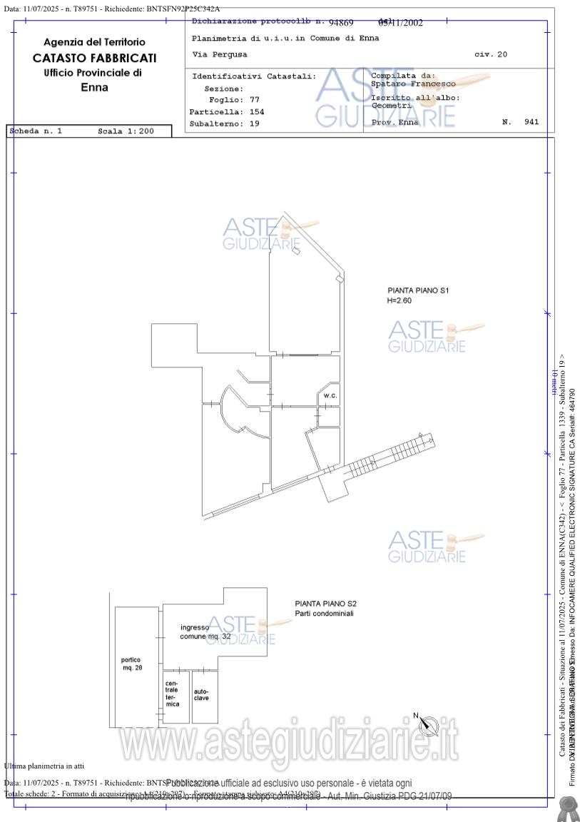 Planimetria del bene