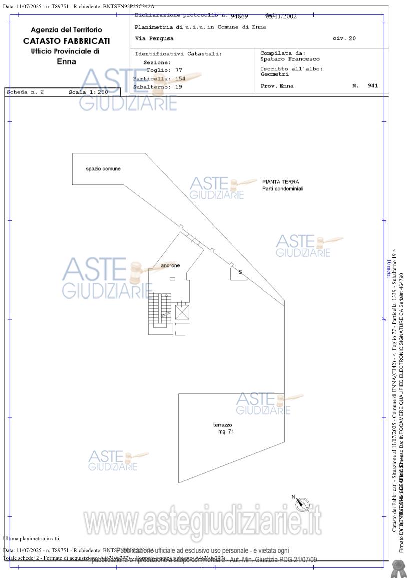 Planimetria del bene