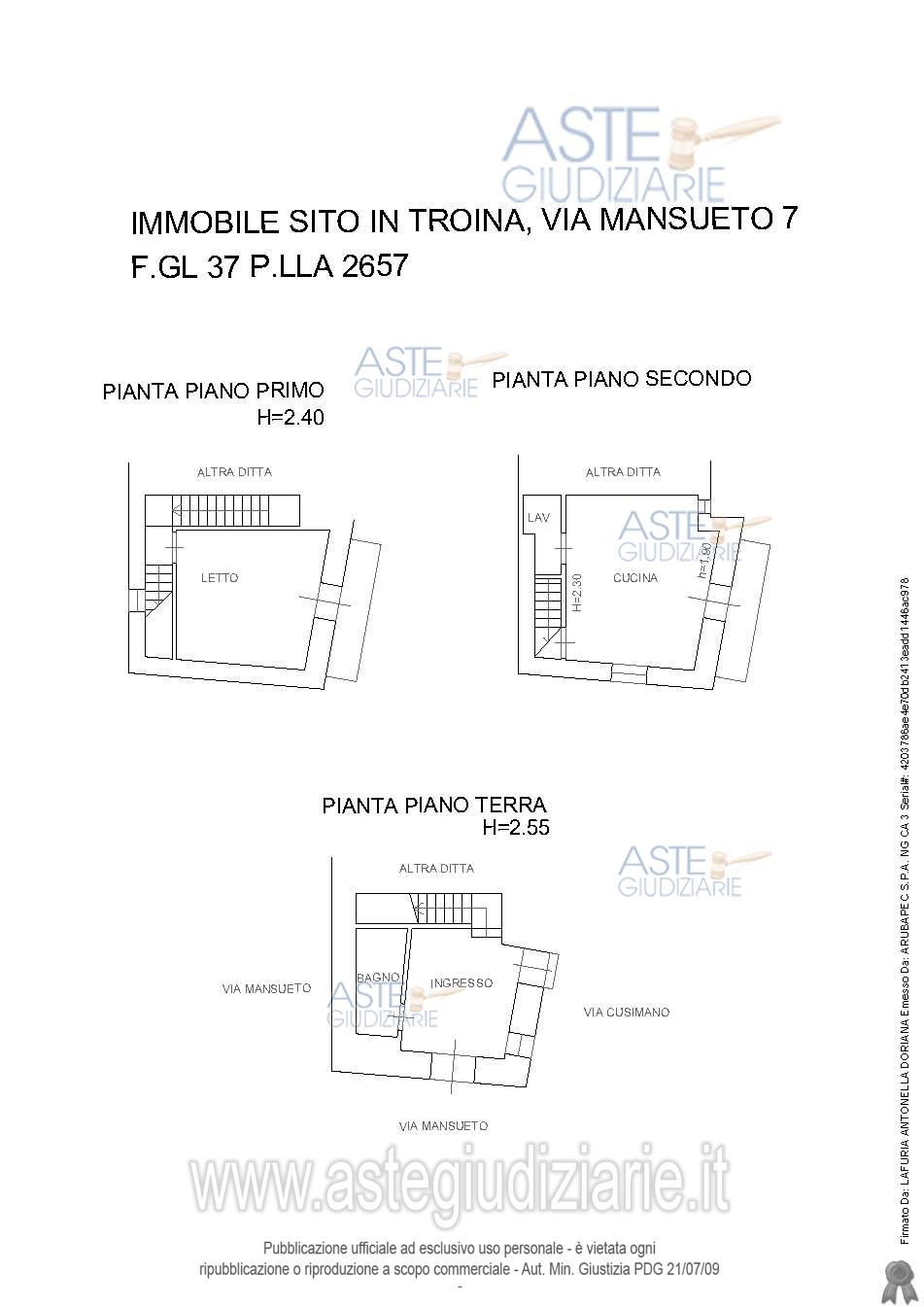Planimetria del bene