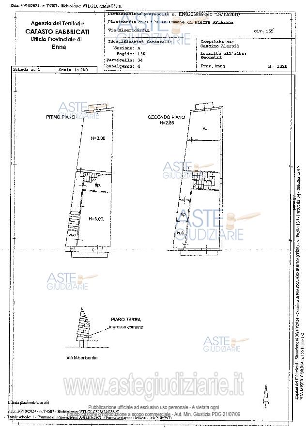 Planimetria del bene