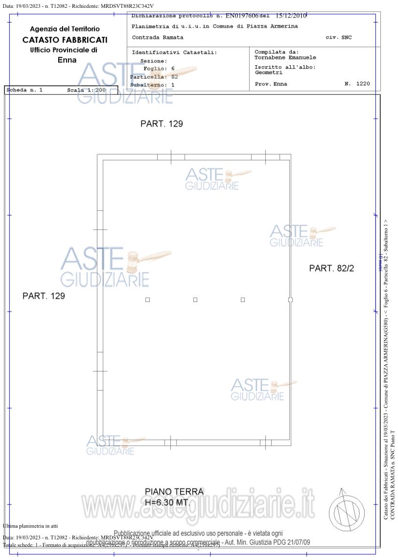 Planimetria del bene