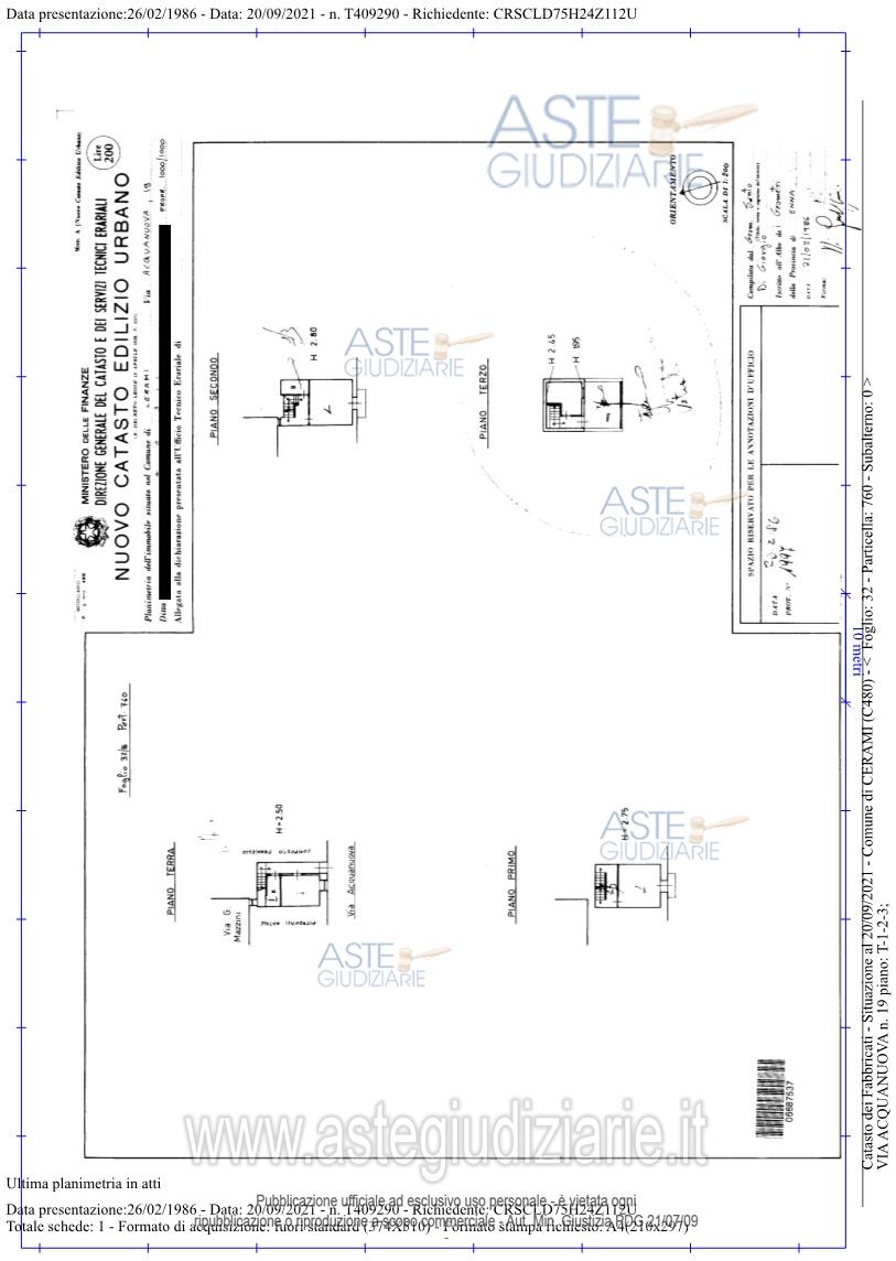 Planimetria del bene