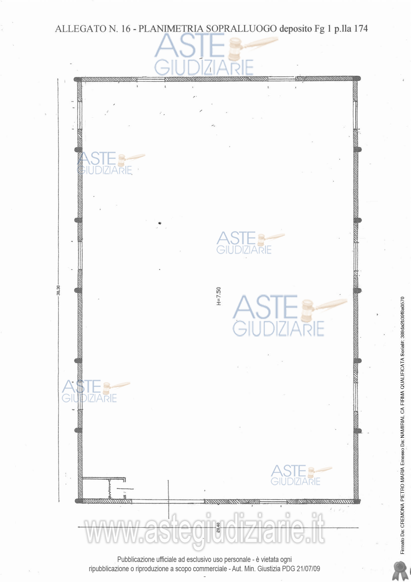 Planimetria del bene