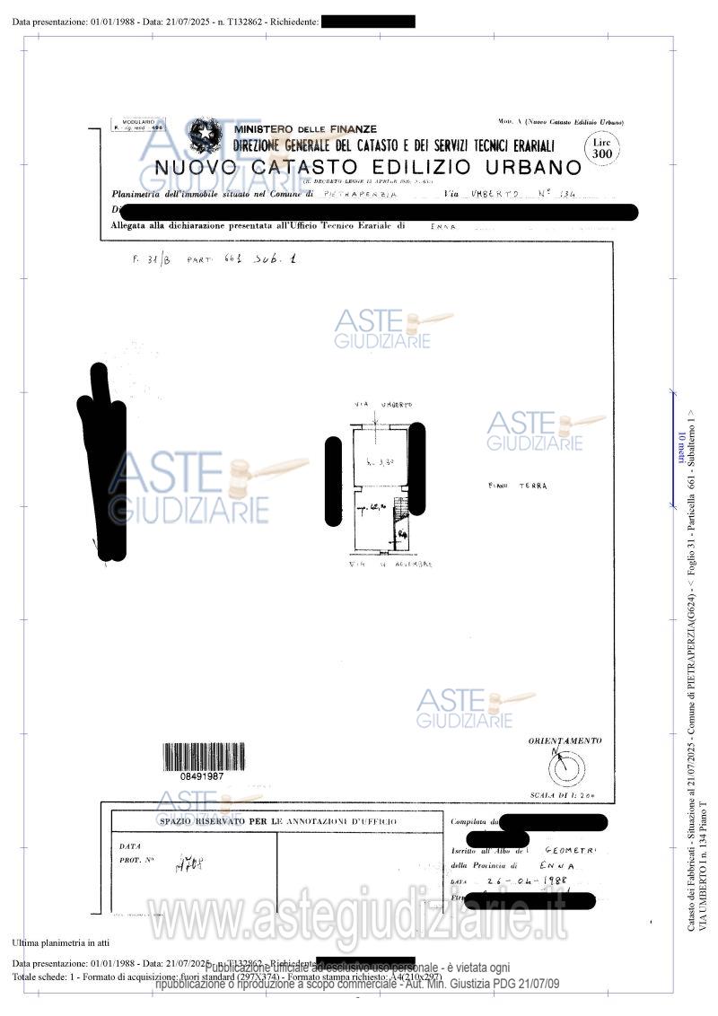 Planimetria del bene