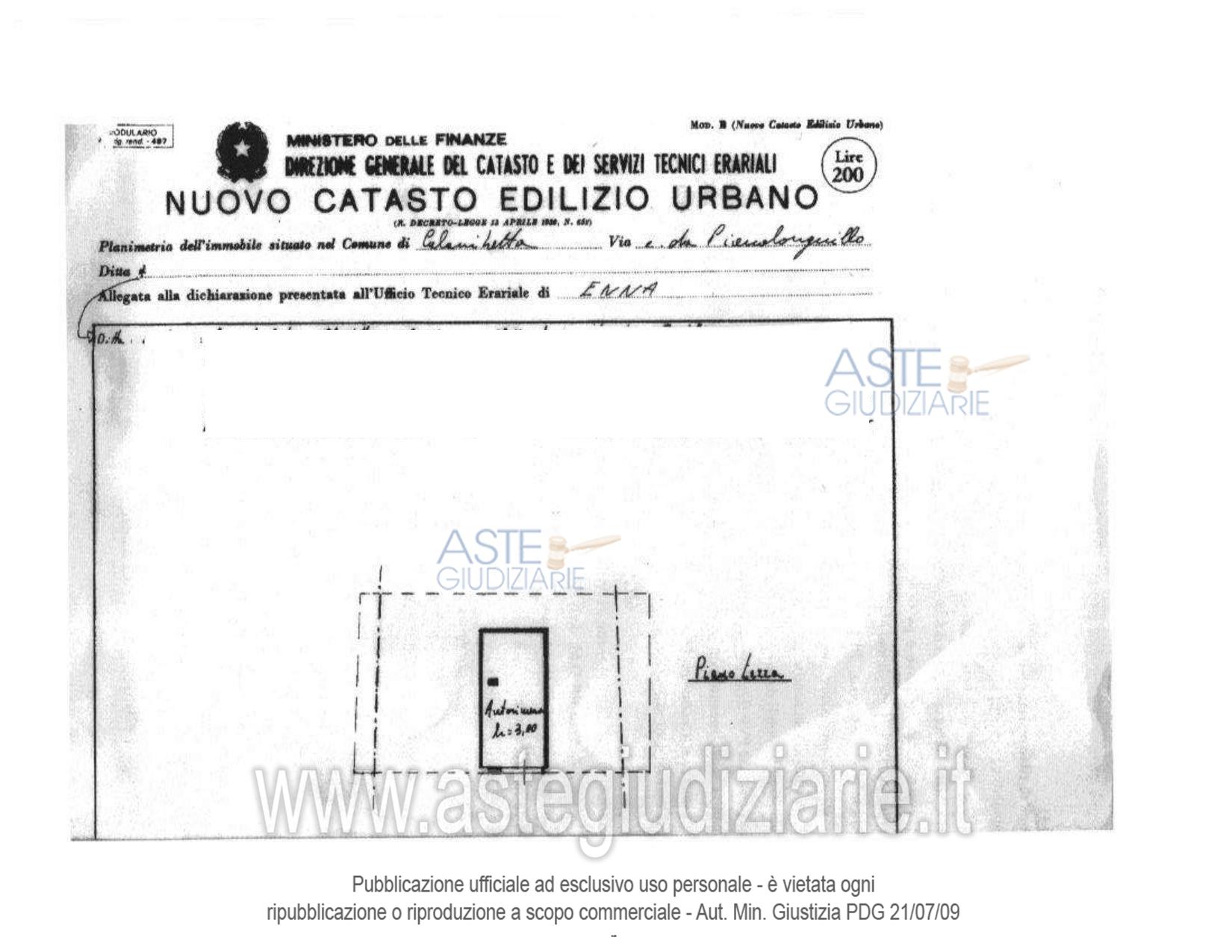 Planimetria del bene