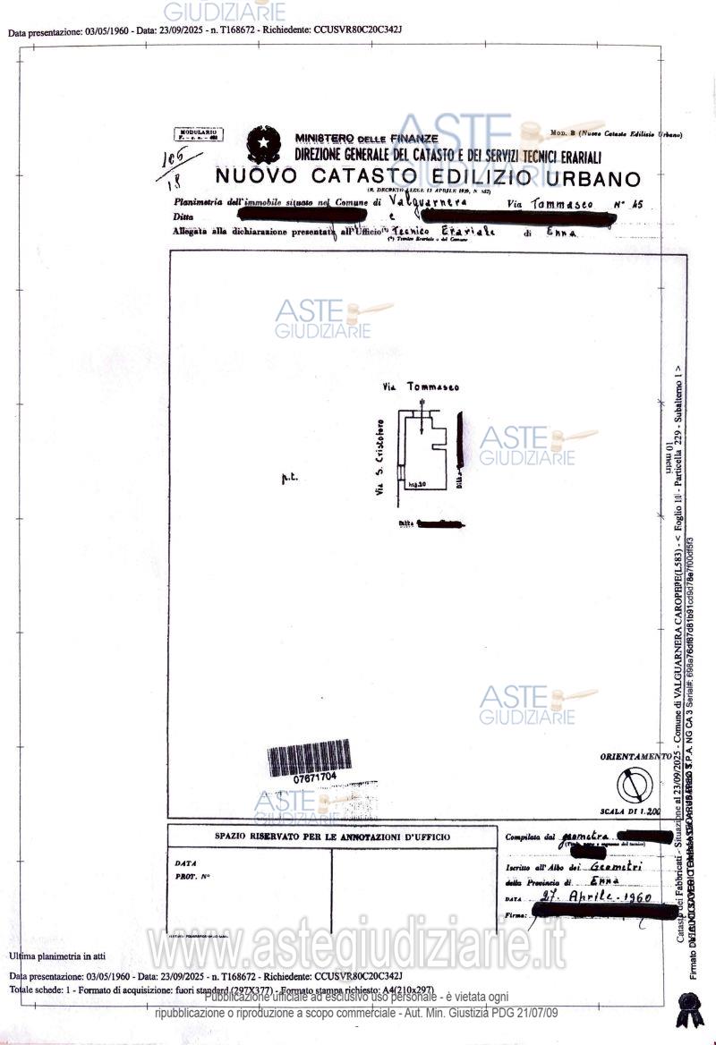 Planimetria del bene