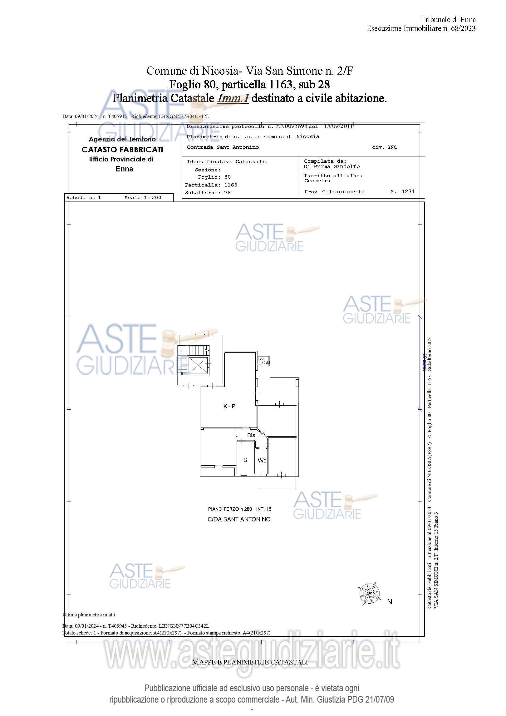 Planimetria del bene