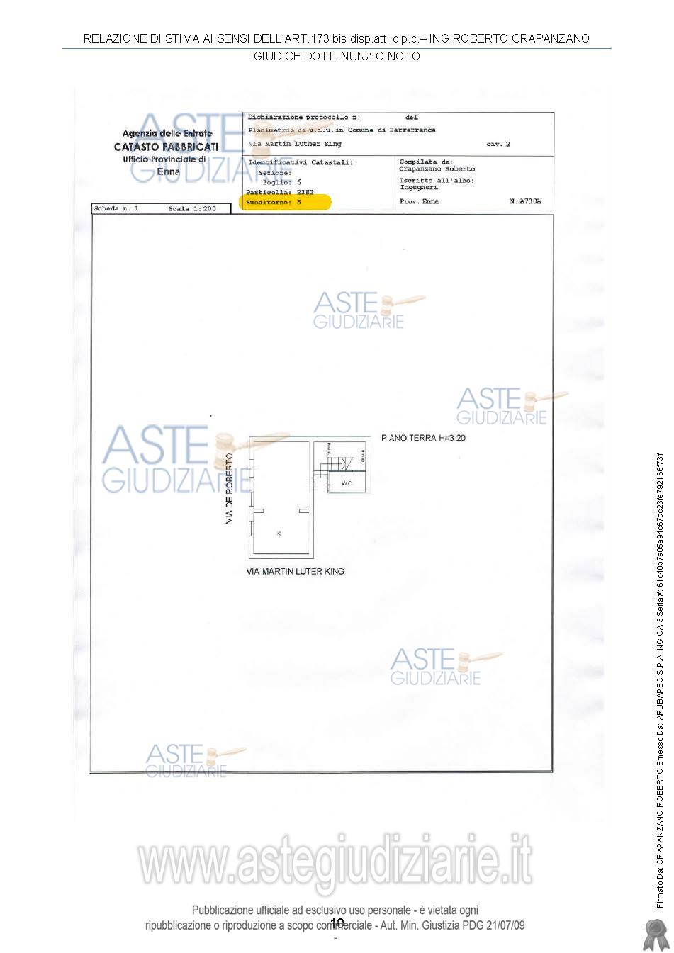 Planimetria del bene