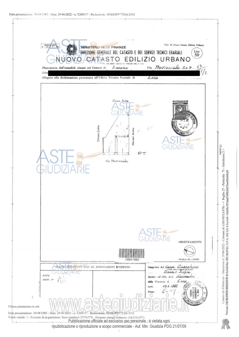 Planimetria del bene