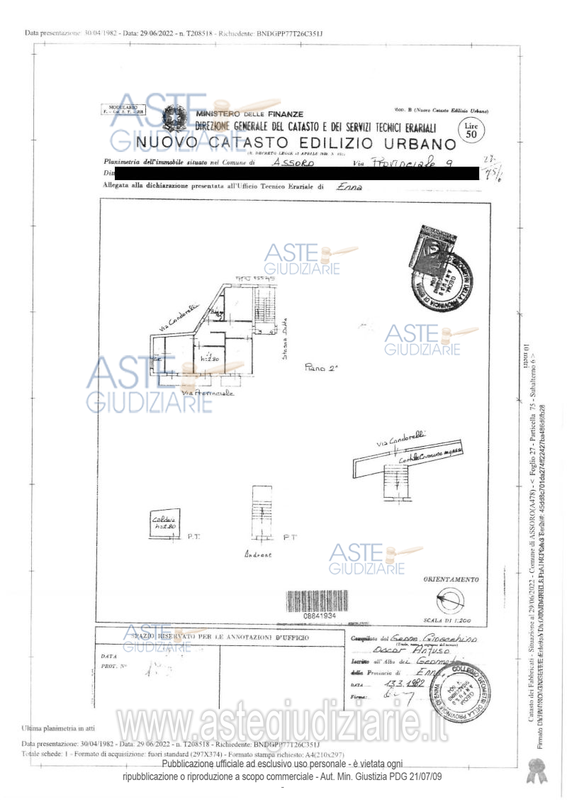 Planimetria del bene