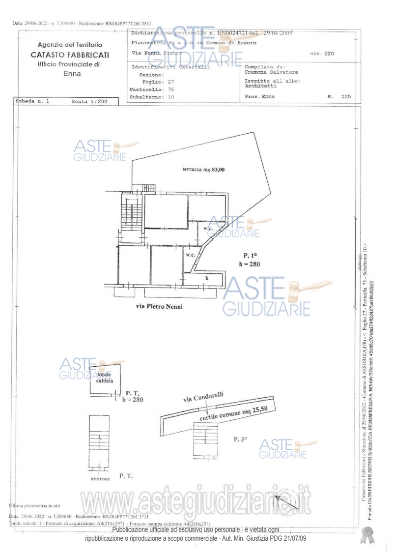 Planimetria del bene