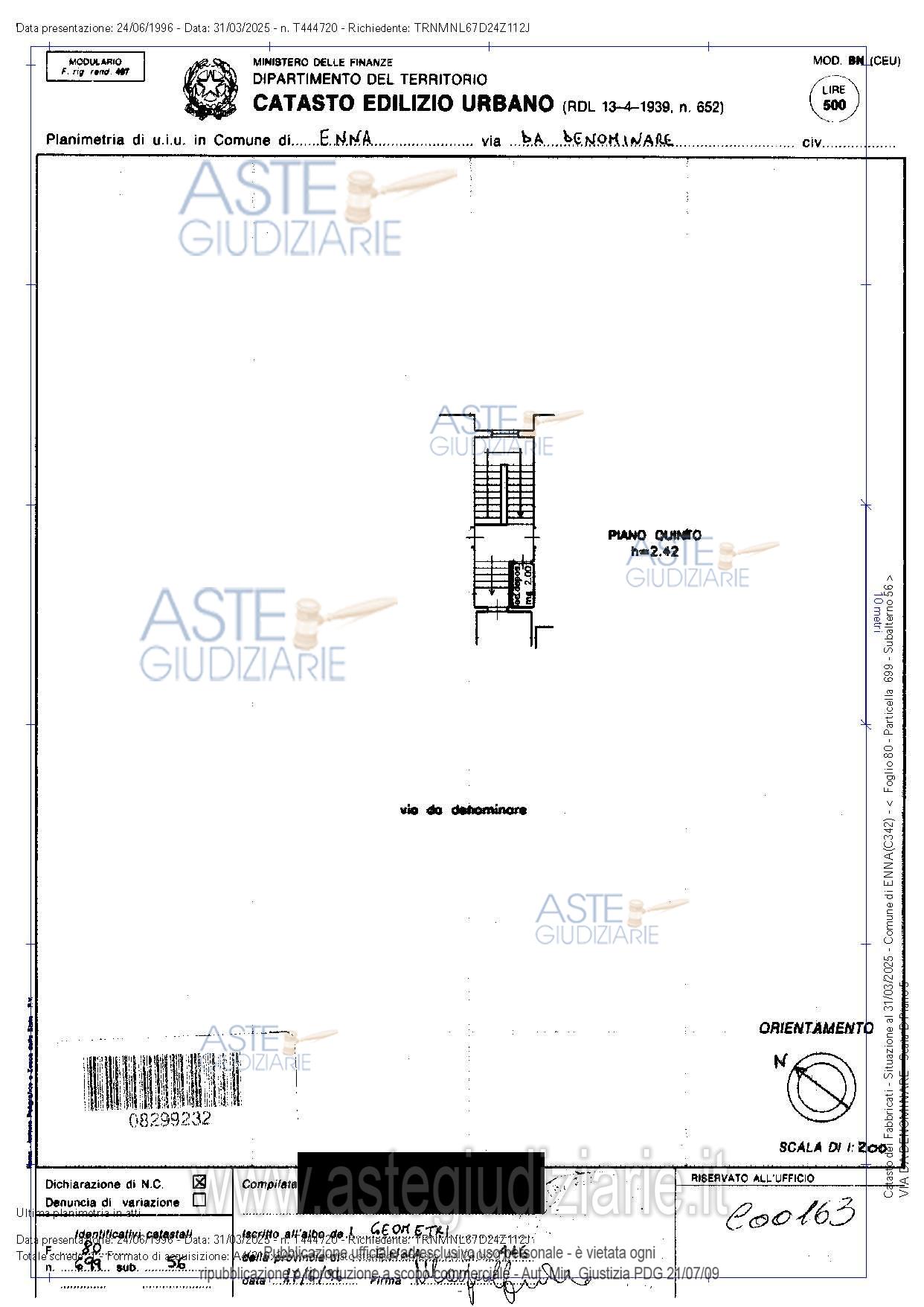 Planimetria del bene