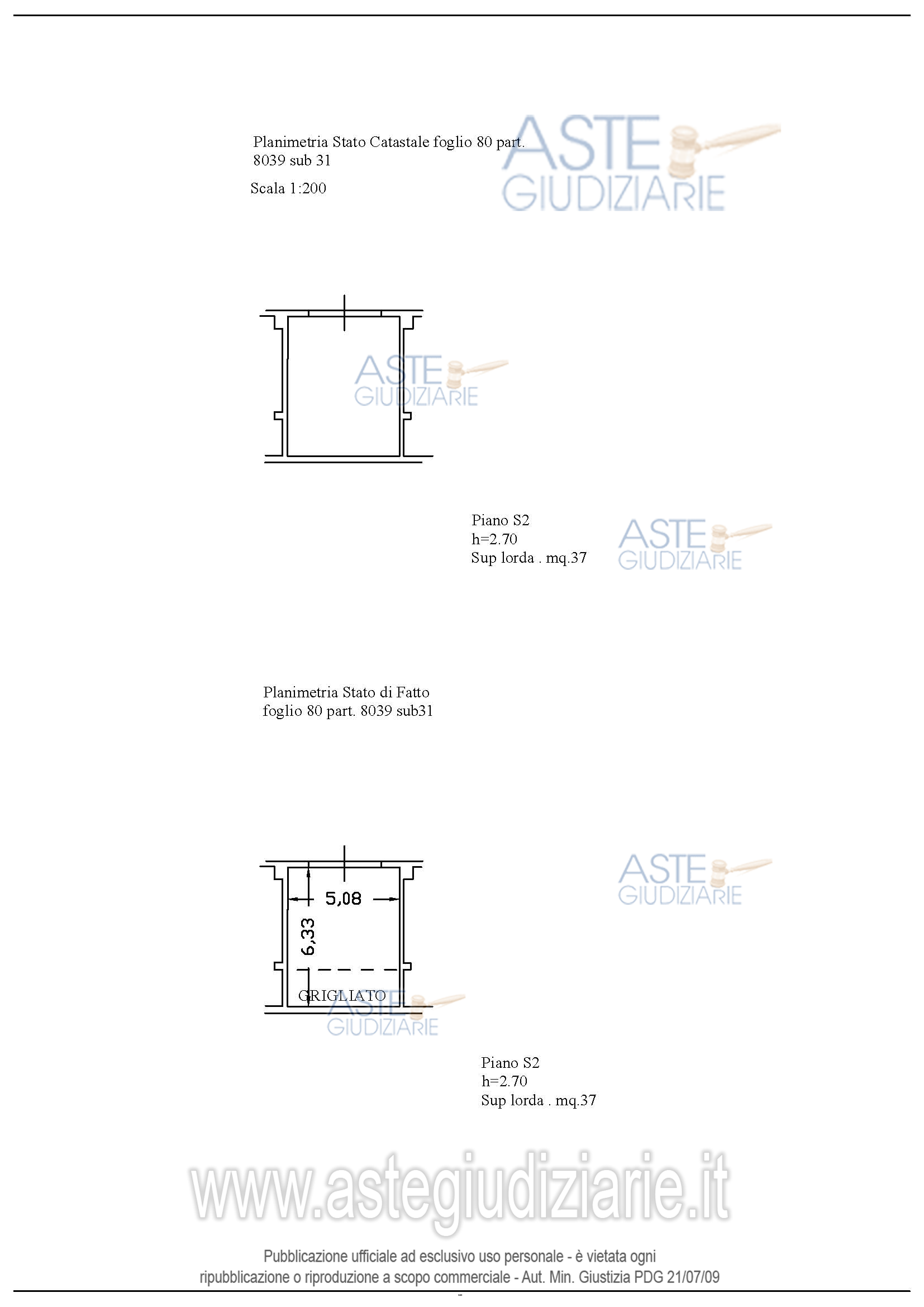 Planimetria del bene