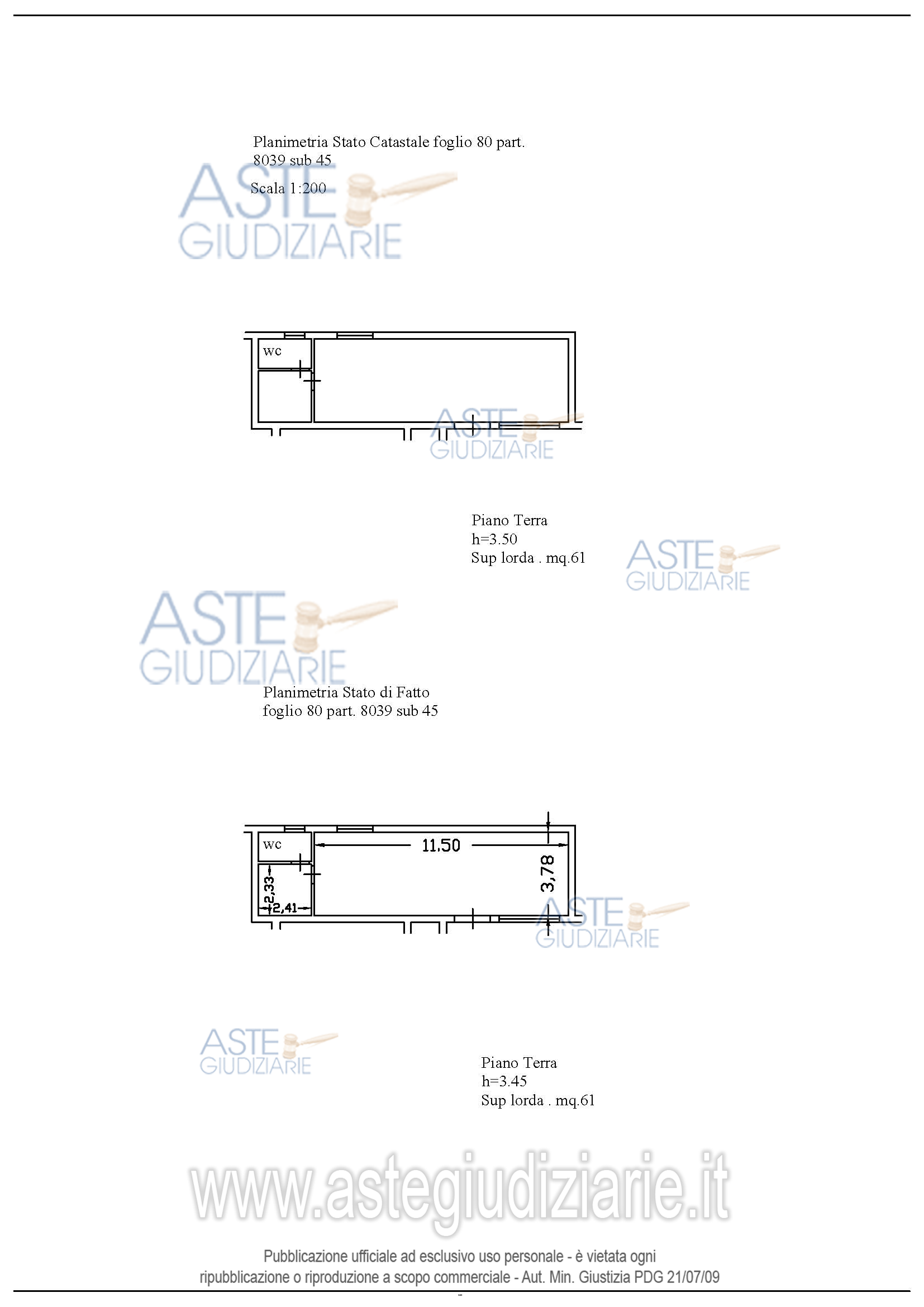 Planimetria del bene
