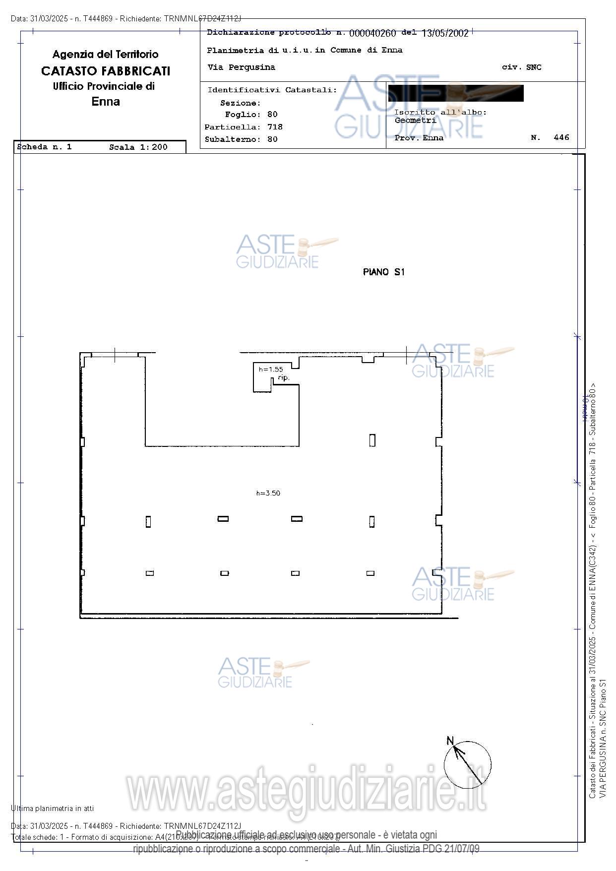 Planimetria del bene