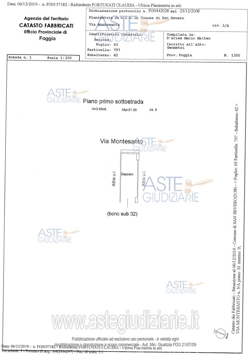 Planimetria del bene