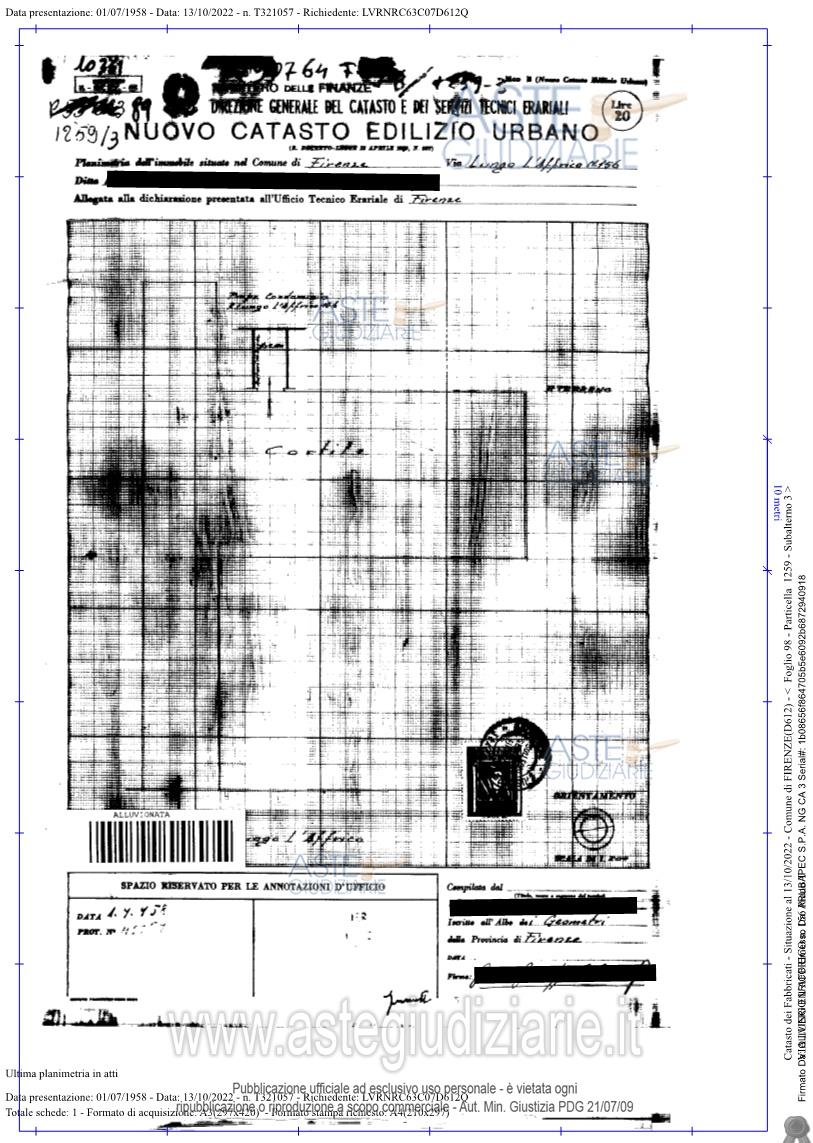 Planimetria del bene