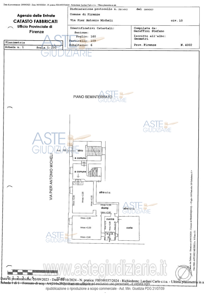 Planimetria del bene