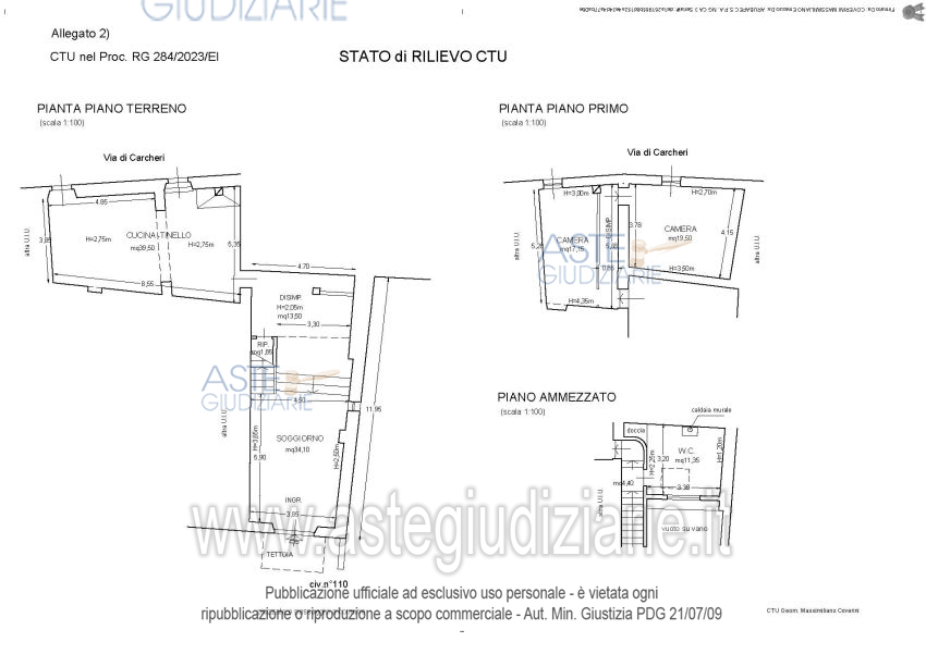 Planimetria del bene