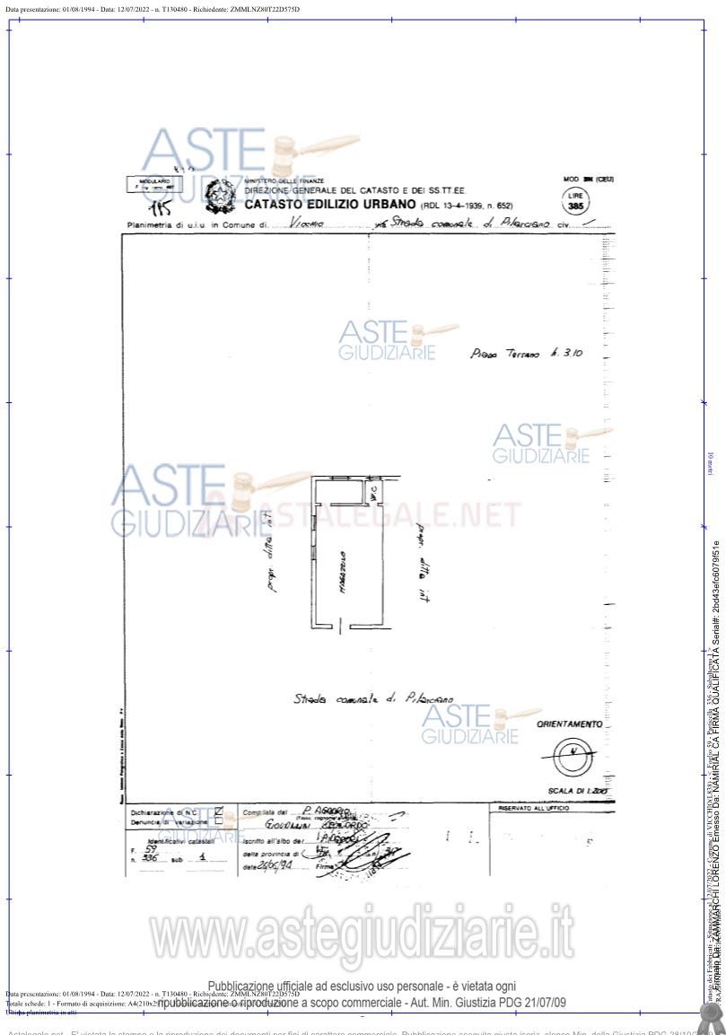 Planimetria del bene