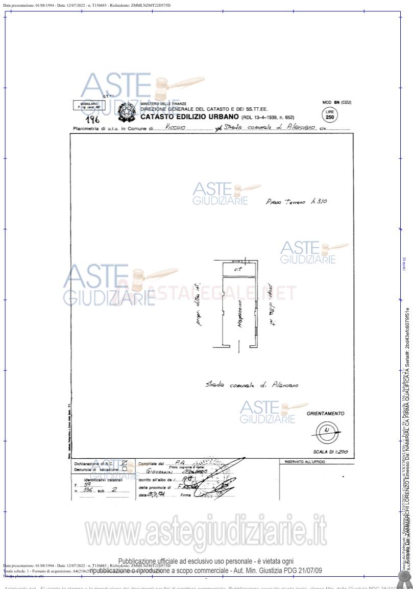 Planimetria del bene