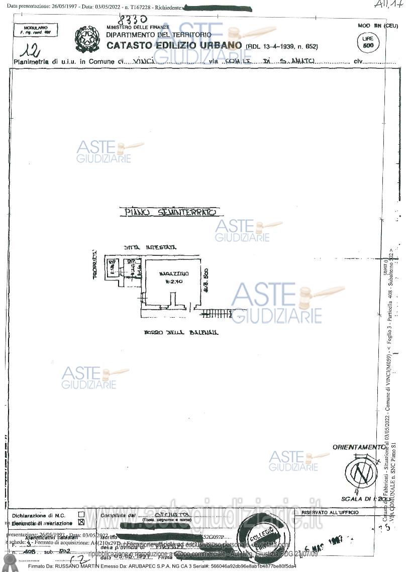 Planimetria del bene