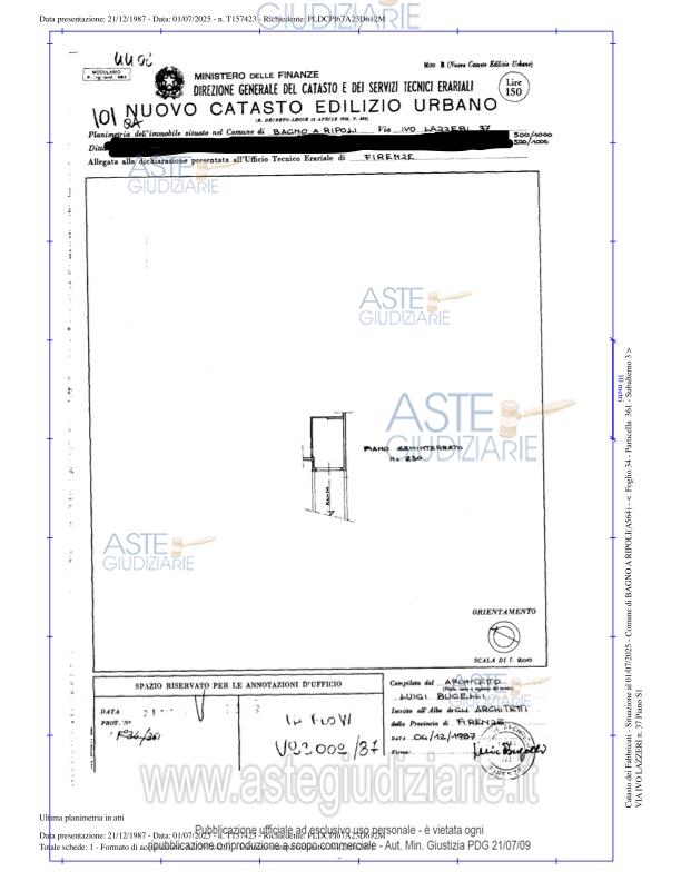 Planimetria del bene