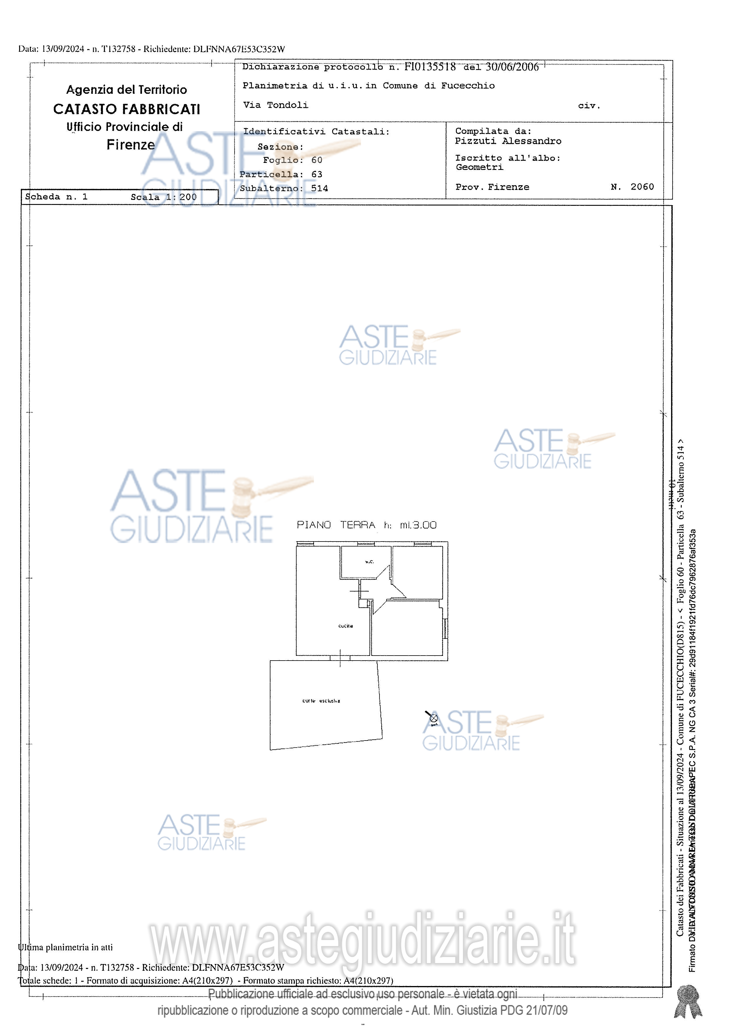 Planimetria del bene