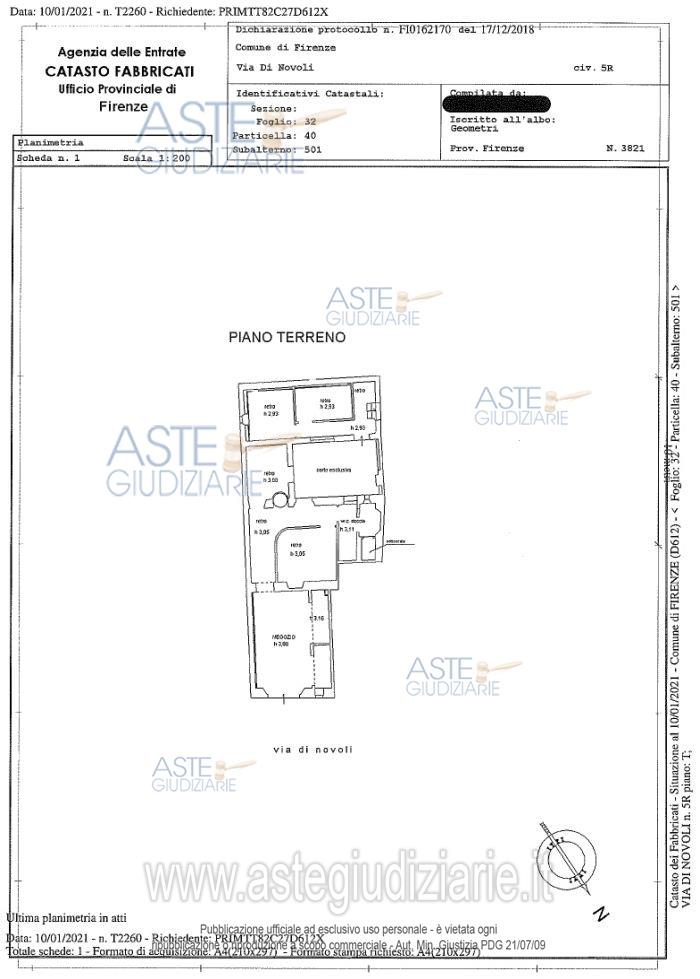 Planimetria del bene