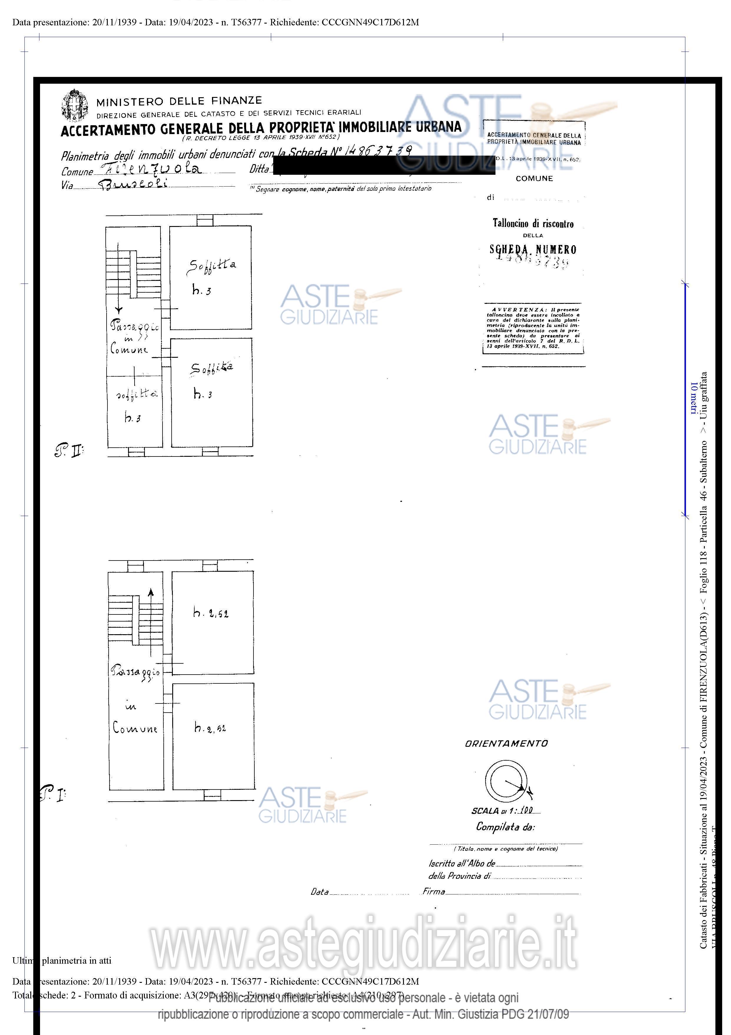 Planimetria del bene