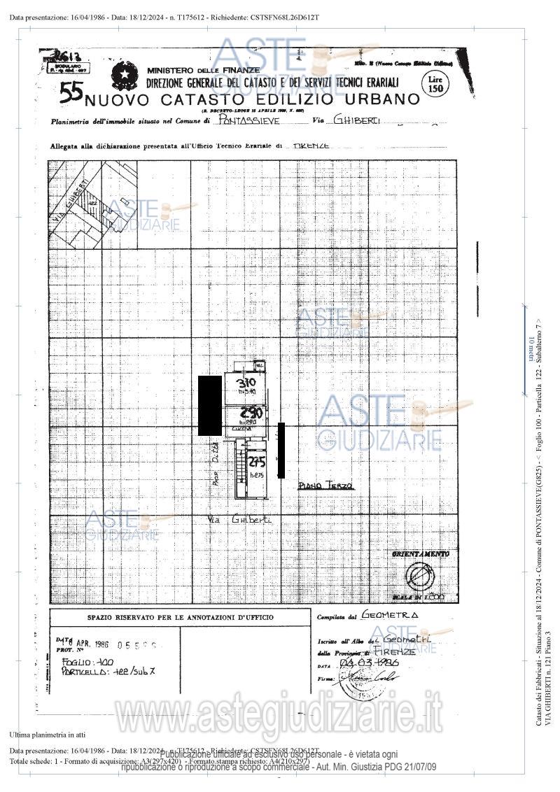 Planimetria del bene