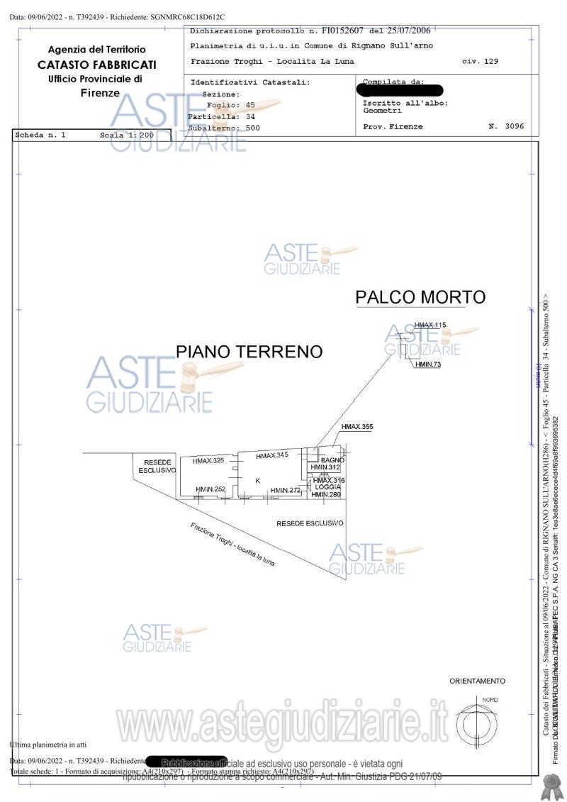 Planimetria del bene