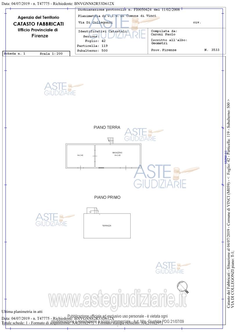 Planimetria del bene