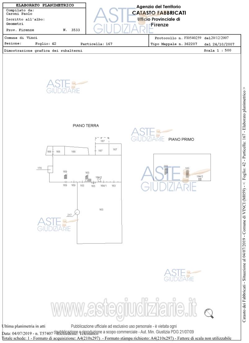 Planimetria del bene
