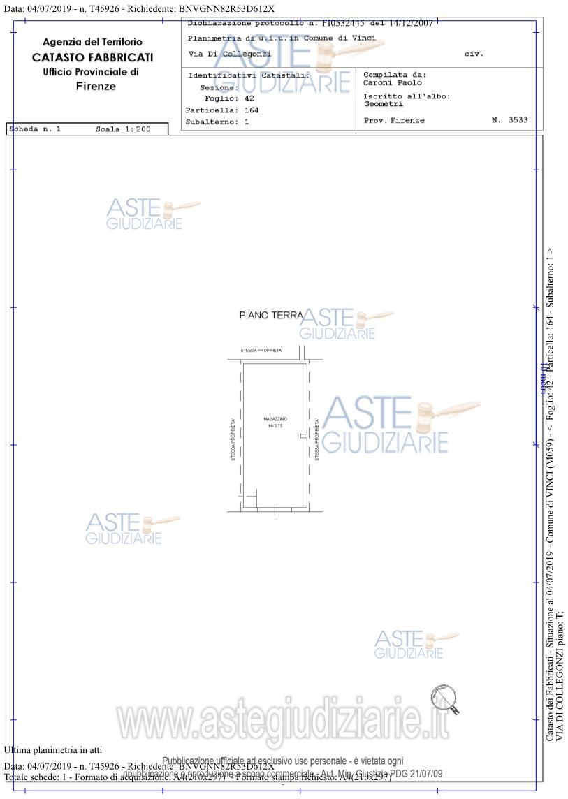 Planimetria del bene