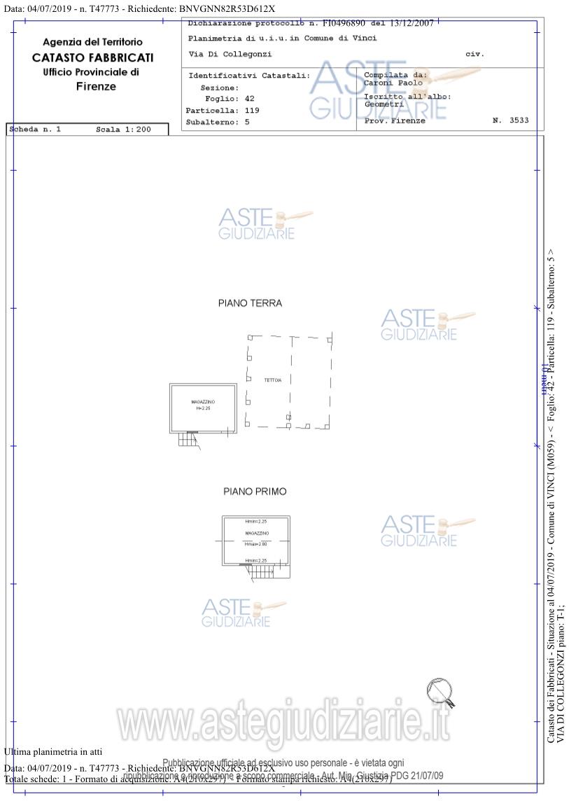 Planimetria del bene