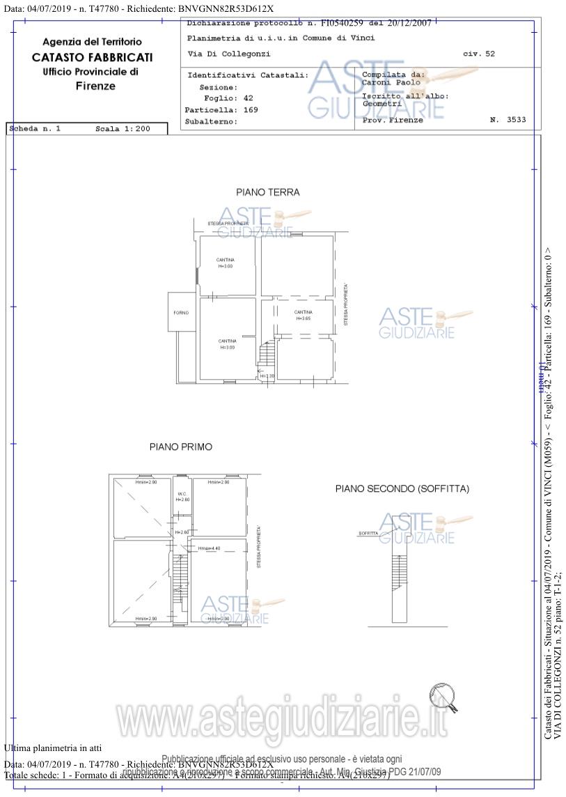 Planimetria del bene