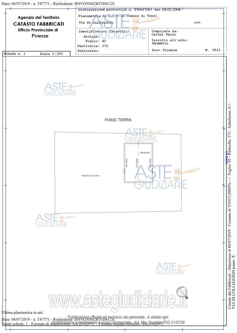 Planimetria del bene