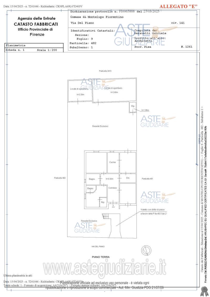 Planimetria del bene