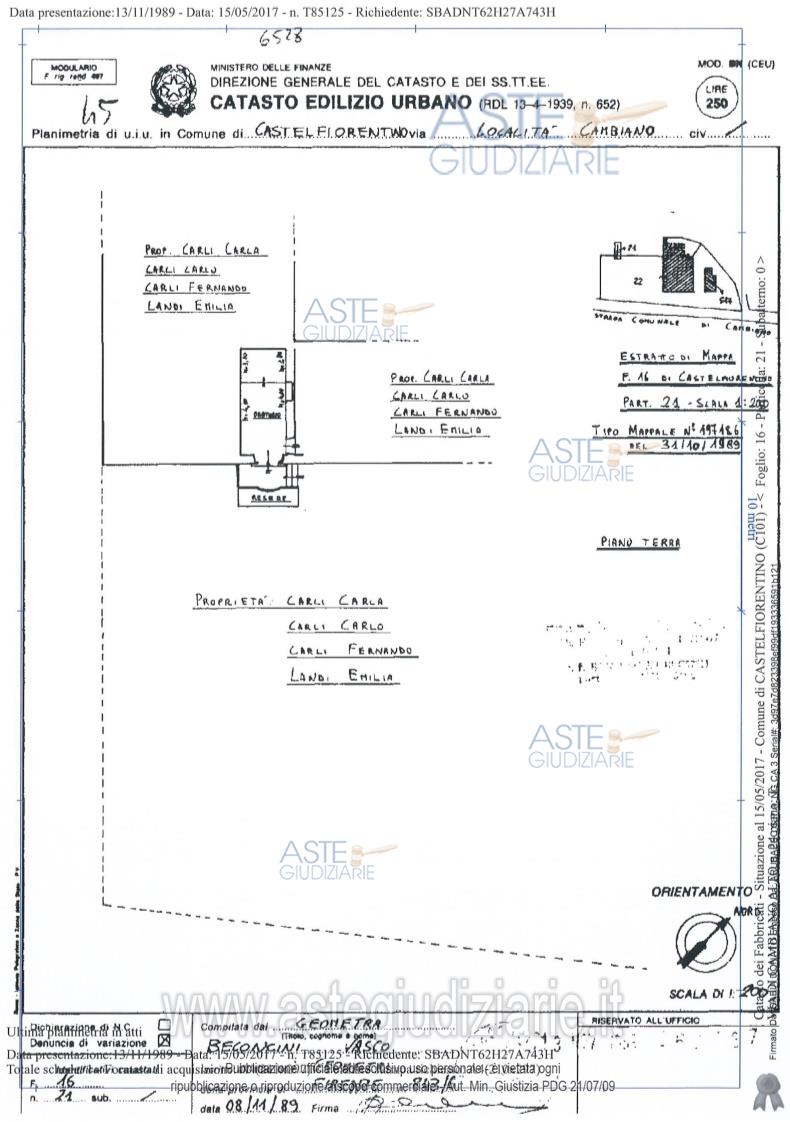 Planimetria del bene