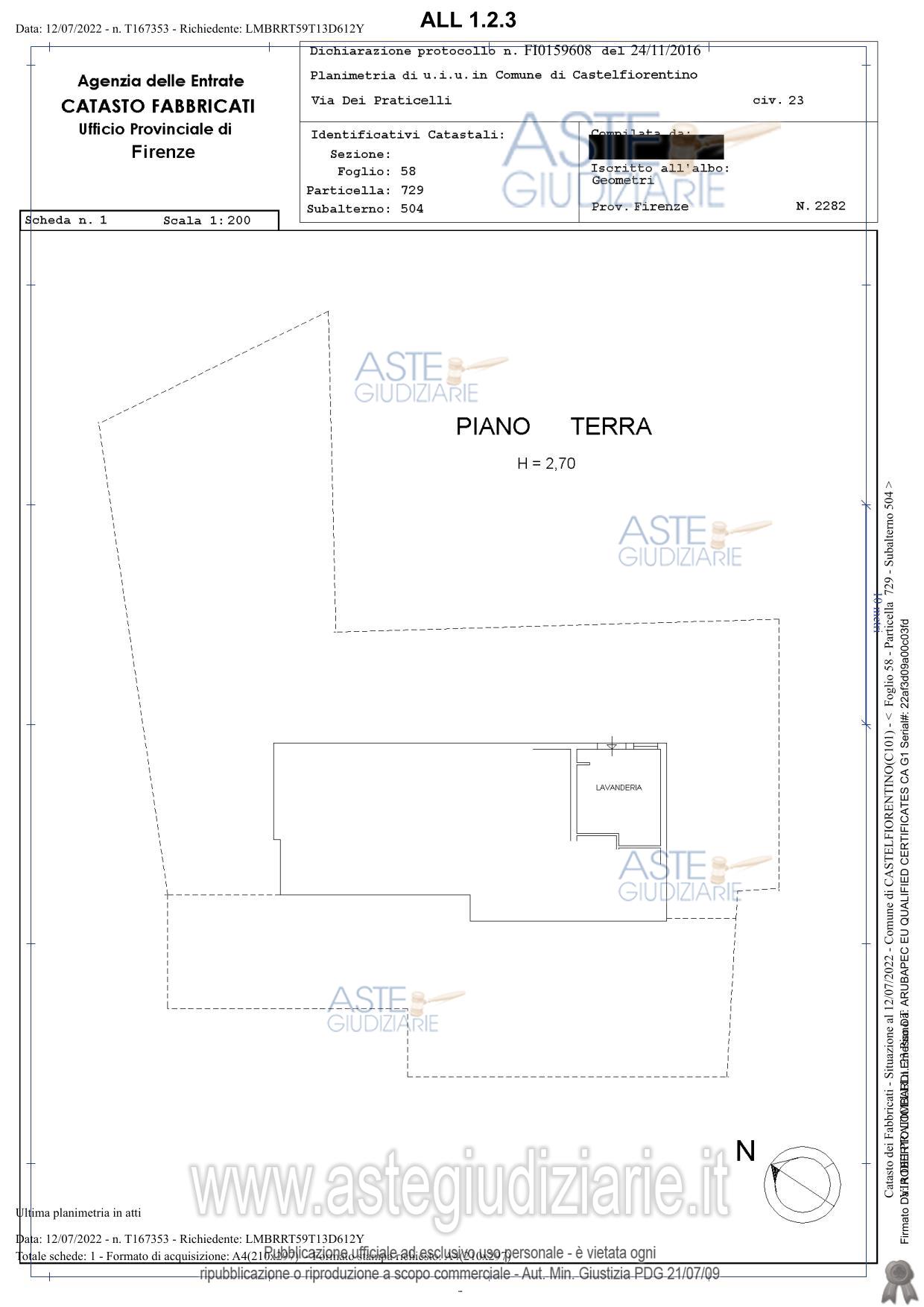 Planimetria del bene