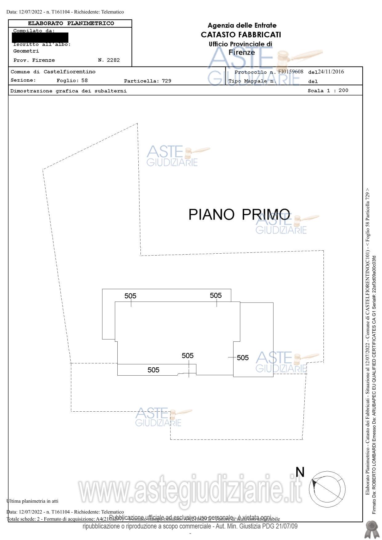 Planimetria del bene